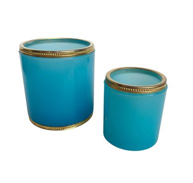 Italian Murano Blue Opaline Cups