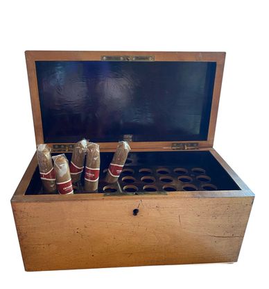 Antique Fruitwood Cigar Box