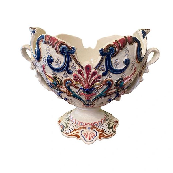 ANTIQUE BARBOTINE MAJOLICA JARDINIÈRE