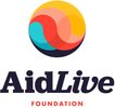 Logo of AidLive Foundation with colorful circular design.
