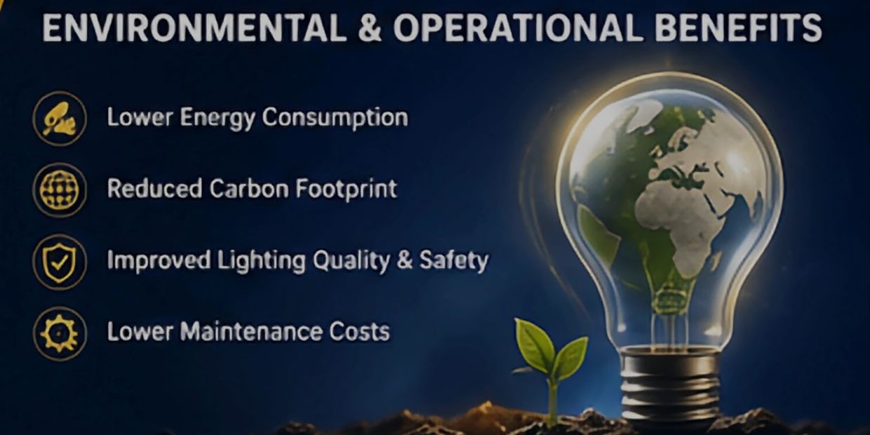 Light bulb with Earth inside symbolizes environmental benefits of energy efficiency.