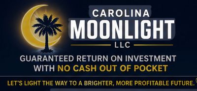 Logo for Carolina Moonlight LLC with a palm tree and moon graphic.