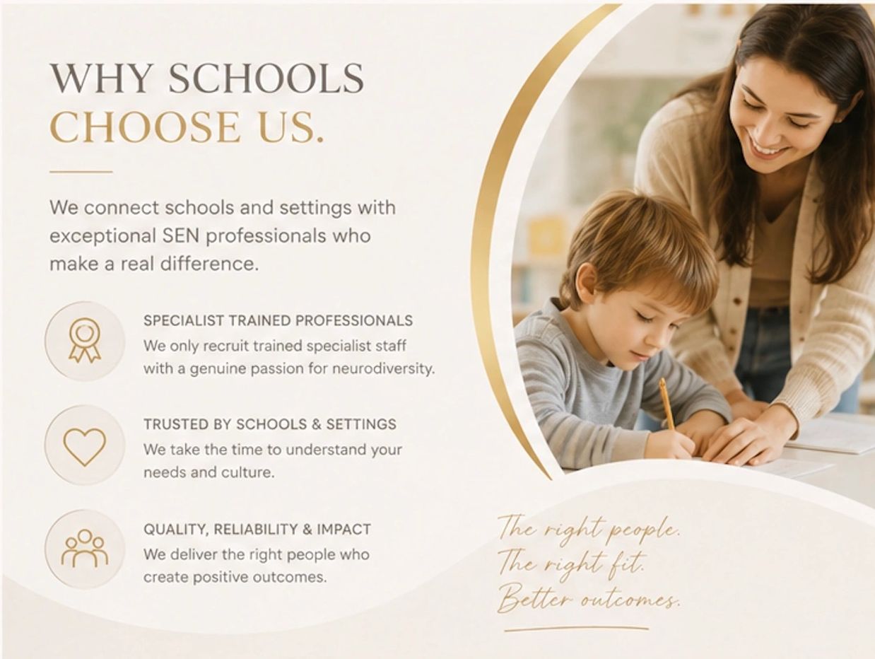 A teacher helps a child learn, promoting specialist SEN support for schools.