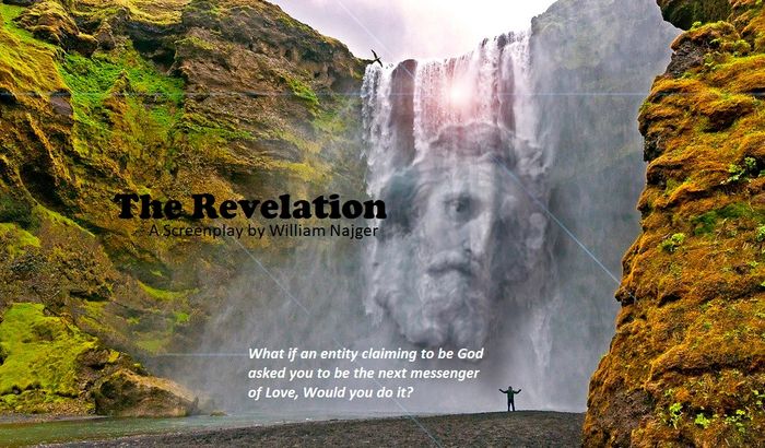 The Revelation screenplay storyboard of Jon Lakes first meeting with God.