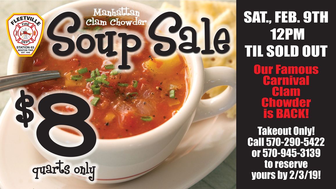 Soup Sale Fleetville Volunteer Fire Company of Benton Township