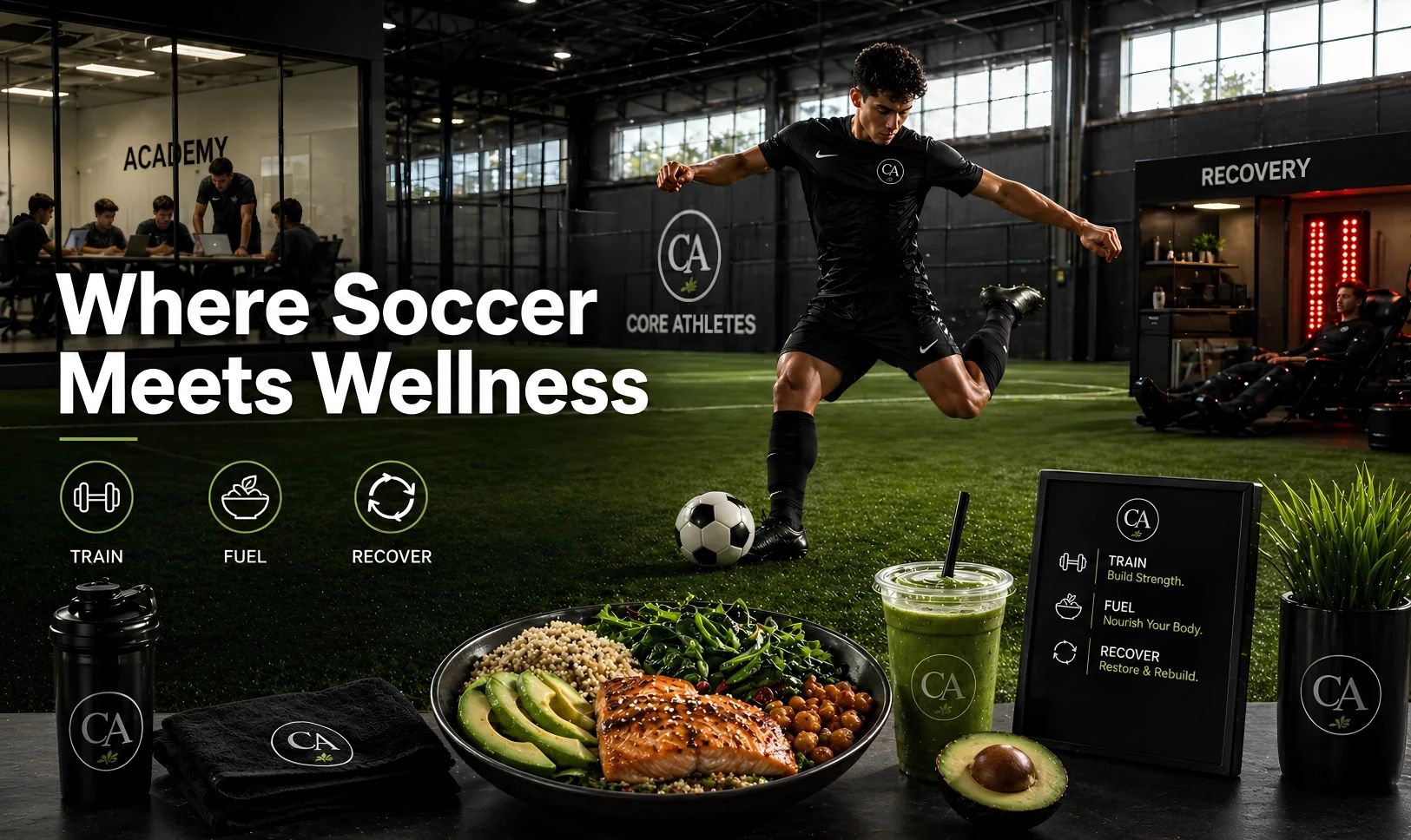 Soccer training, nutrition, and recovery at Core Athletes.
