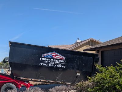 Full house Cleanout pictures is a 21 cubic yard dumpster in Victorville California!