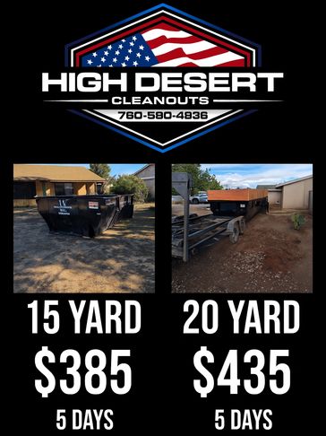 Here's a perfect example nof our dumpster sizes! And prices! 