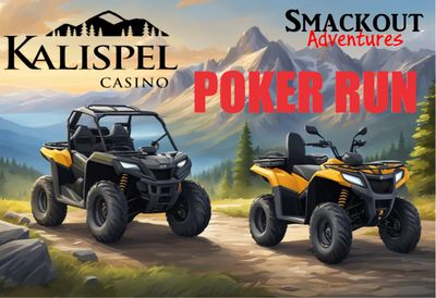 Off-road vehicles ready for the Kalispel Casino Poker Run adventure in the mountains.