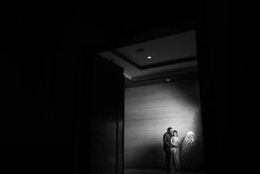 Bride and groom candid wedding moment