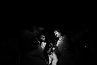 Bride and groom candid wedding moment