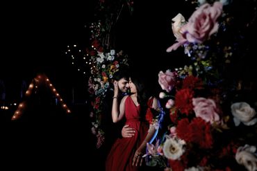 Romantic prewedding photography in western outfeet