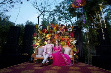 Bride and groom candid wedding moment