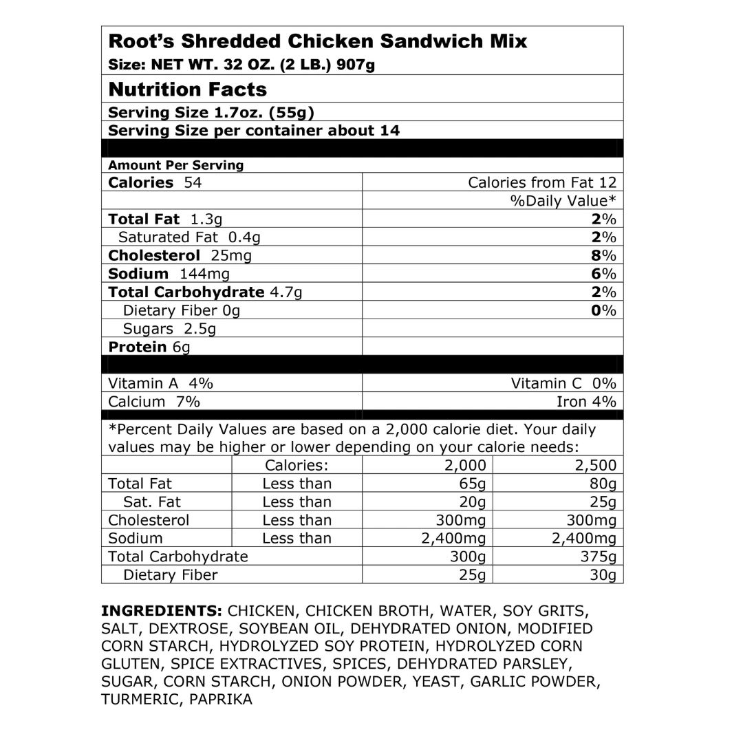 8# Shredded Chicken Only
