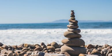 Stacked stones that represent patience and a psychological effort of creating balance.