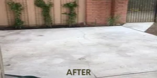 After Cleaning picture of cement patio
