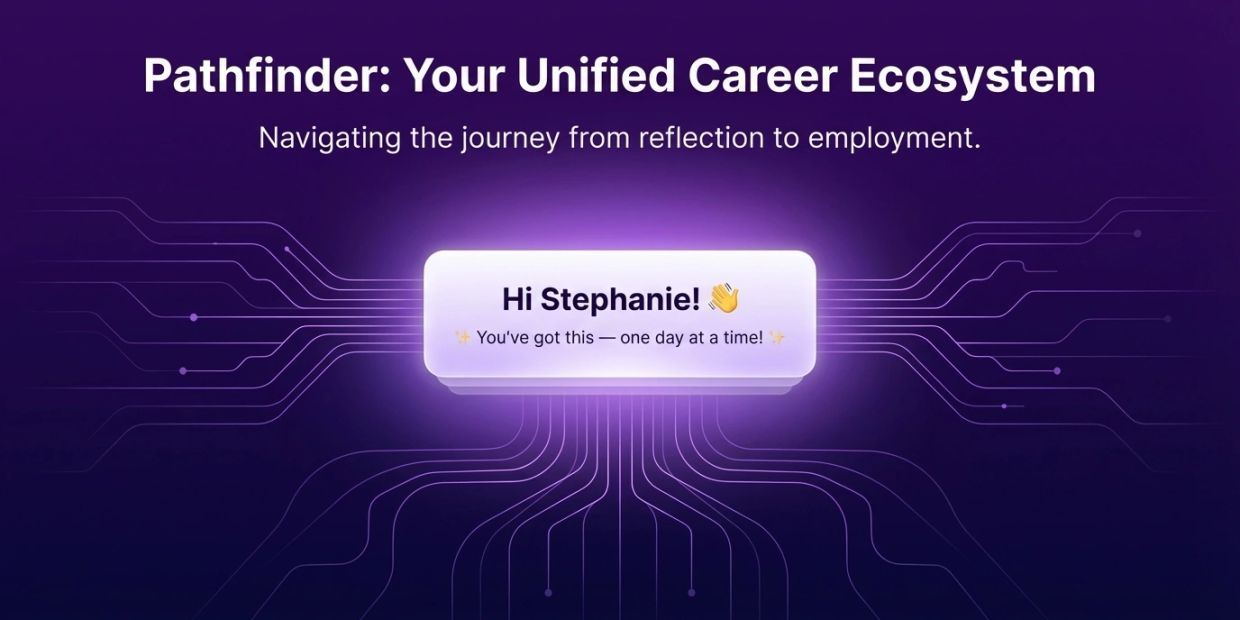 Pathfinder: A unified career ecosystem guiding users from reflection to employment.