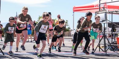 Group of kids is running