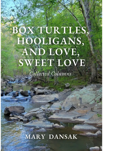 Book cover showing a serene stream flowing through a forest in spring.