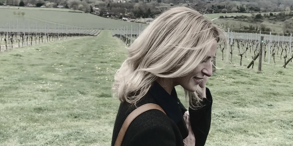 Polly in a vineyard