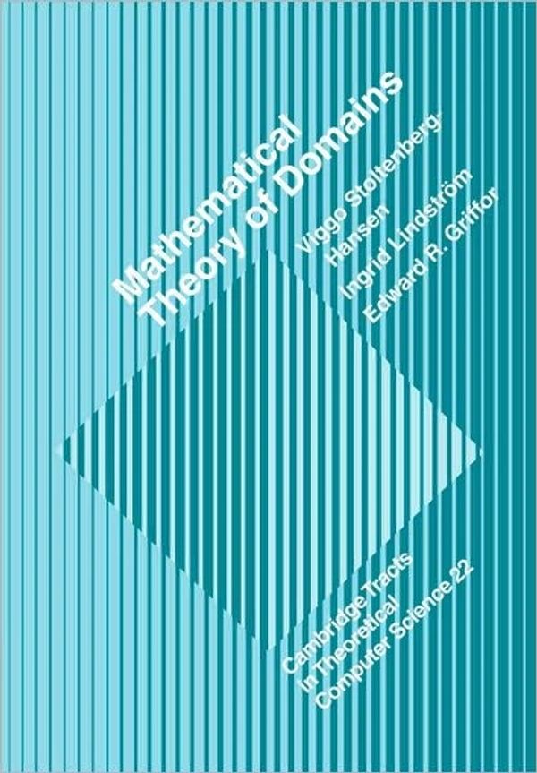 Book cover of Mathematical Theory of Domains with blue striped design.