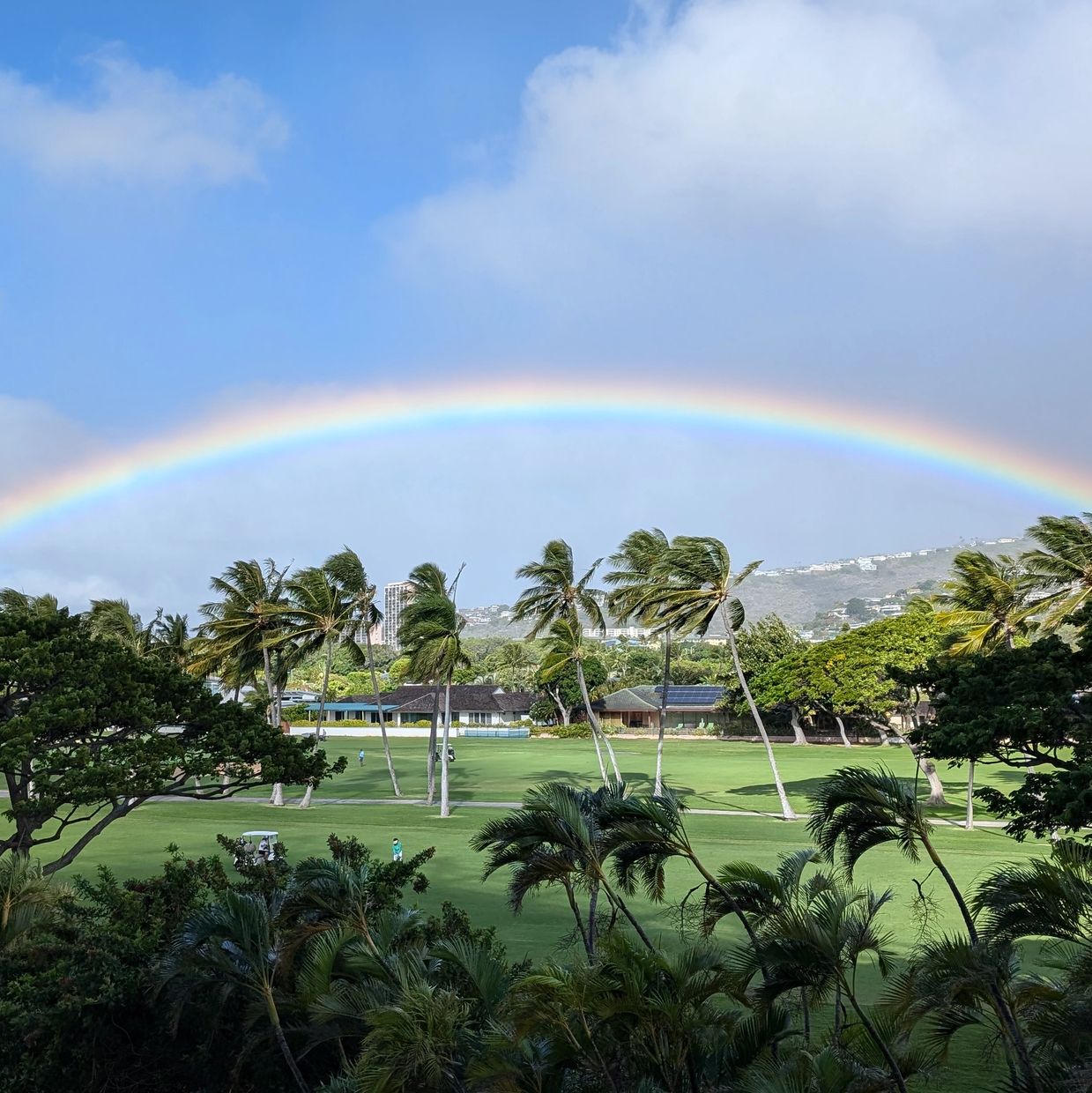 GOLF COURSE WITH A RAINBOW