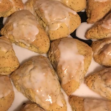 Our Lemon Poppie Scones and Popovers are great options for breakfast or your next company meeting.  