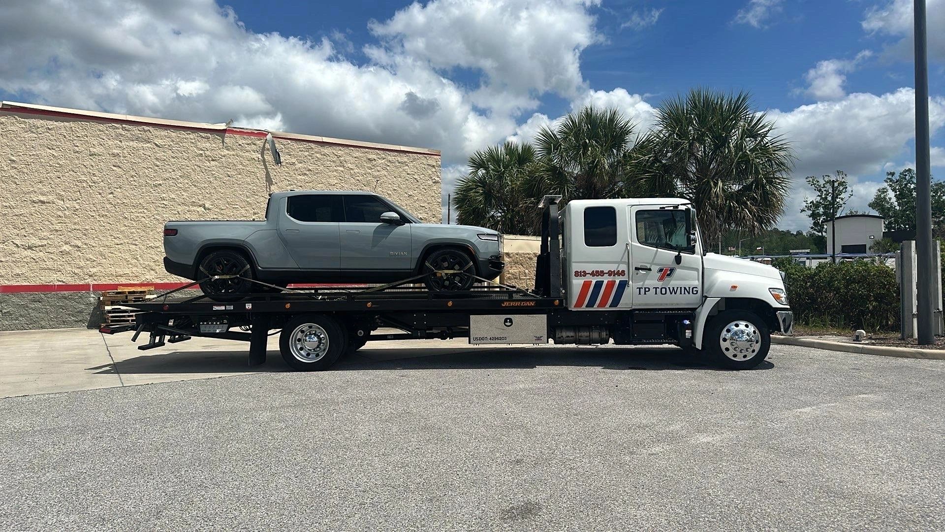 Towing in progress near Wesley Chapel fire station