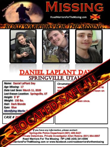 Missing person poster for Daniel LaPlant Davis, now located safe.