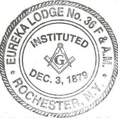 Seal of Eureka Lodge No. 36 F. &amp; A.M. from Rochester, NY.