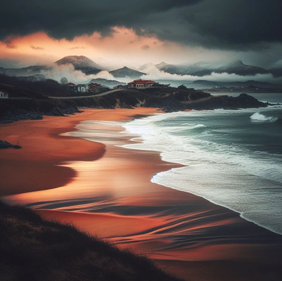 Playa en Cantabria durante el invierno