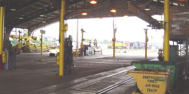 Standing on track one under the shed of Norfolk Southern, Atlanta repair track