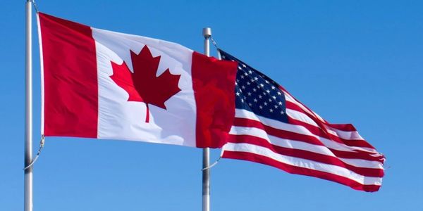 Canada USA Flags