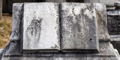 An Open book on a gravestone

