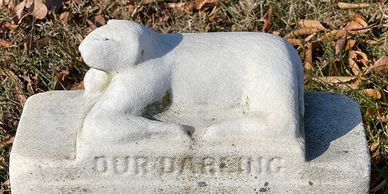 Lamb on a gravestone
