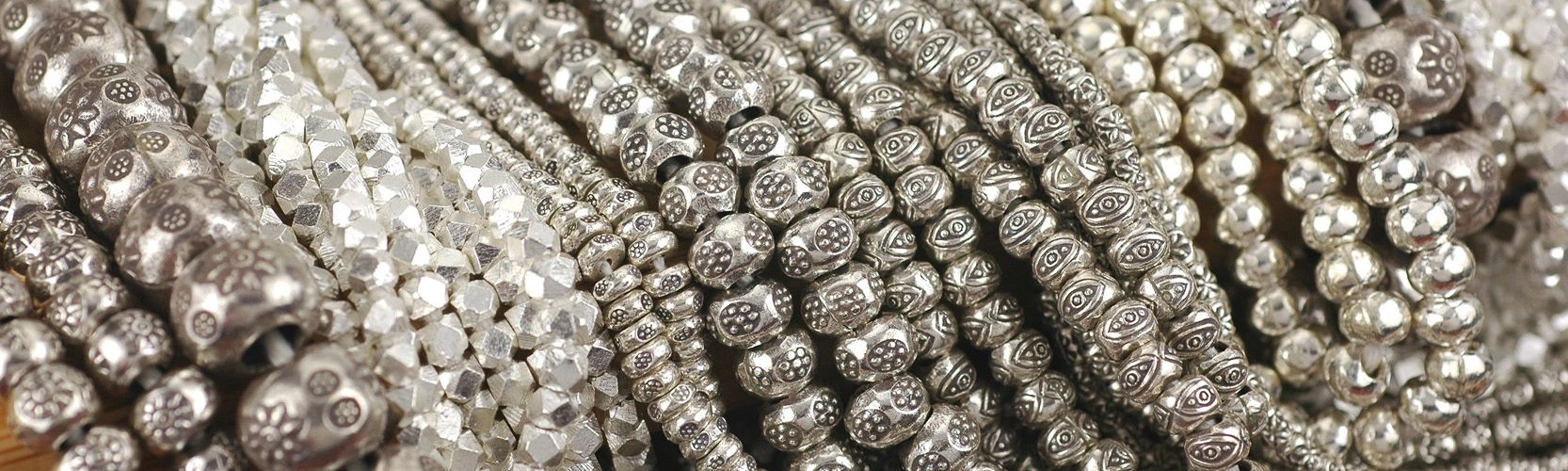 10 Karen Hill-Tribe Silver Beads, 97% Silver Content, Handmade