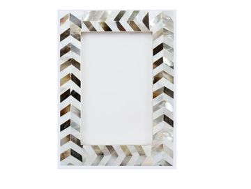 Stylish rectangular photo frame with chevron pattern.