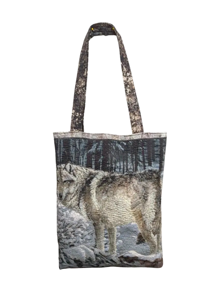 Hunting Wolves Clover Canvas Tote Bag