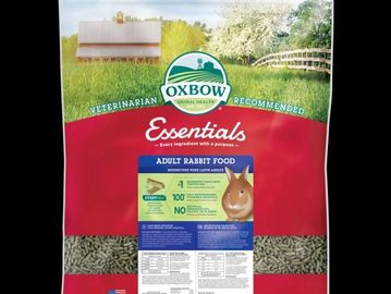 Bag of Oxbow Essentials Adult Rabbit Food with natural ingredients.