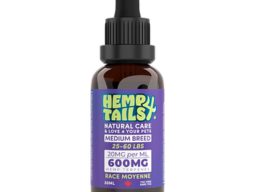 Bottle of Hemp Tails natural care for medium breed pets.
