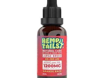 Bottle of Hemp Tails natural care for large breed dogs, 1200mg hemp terpenes.