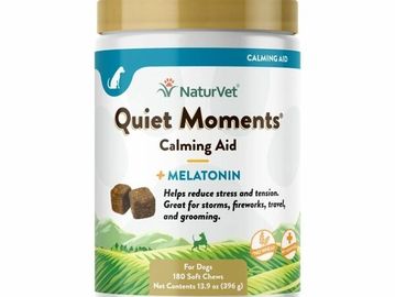 NaturVet Quiet Moments Calming Aid with Melatonin for Dogs.
