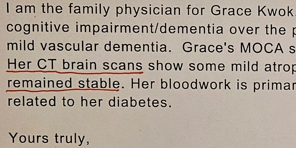 " Her c t brains scans...remained stable."