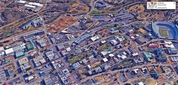 16 Vine Street - The Red Dot In  The Upper Right Corner

The  Arches & Downtown - The Green Dot