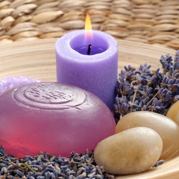 Lavender candles and lye free molded soaps, with healing herbal ingredients.