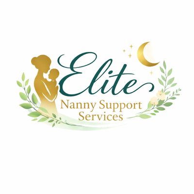 Logo of Elite Nanny Support Services with mother and child silhouette.