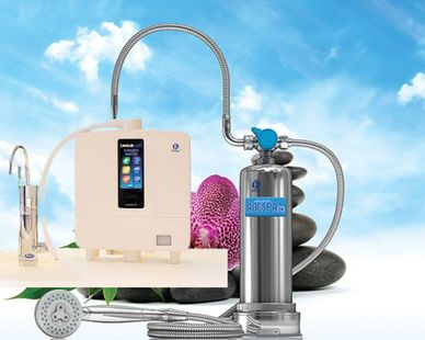 Enagic k8 Water Ionizer and Anespa Ion Mineral Hot Spring Shower and Bath System
