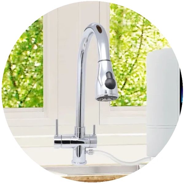 Ion Kitchen Faucet for the cleanest above counter installation of  a water ionizer