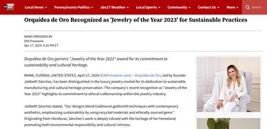 "Jewelry of the Year 2023" commitment to ethical craftsmanship within the jewelry industry.