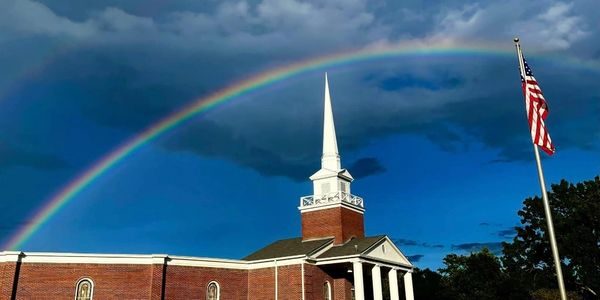 Rainbow captured over First Baptist Church Phenix City Alabama